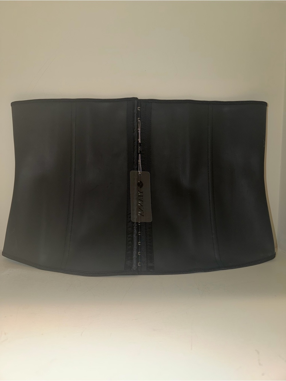 Black Waist Trainer with Front Zipper -